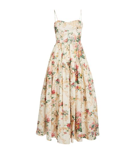 Womens Erdem White Linen Sleeveless Midi Dress Harrods Uk