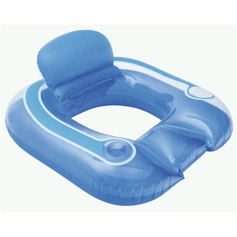 Inflatable 40 Pool Float Lounge Chair Water Swim Toy With Air Bed Cup