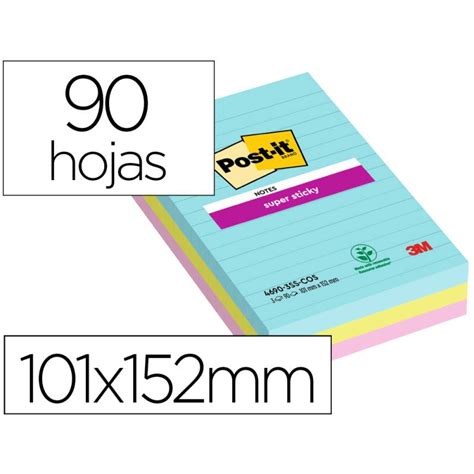 Bloc De Notas Adhesivas Quita Y Pon Post It Super Sticky Cosmic 167271