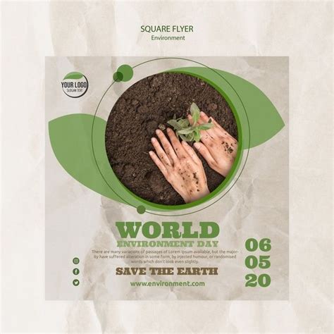 World Environment Day Posters Save Environment Growing Seedlings