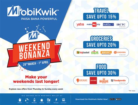 Mobikwik Weekend Bonanza 29th March To 1st April Ad Advert Gallery