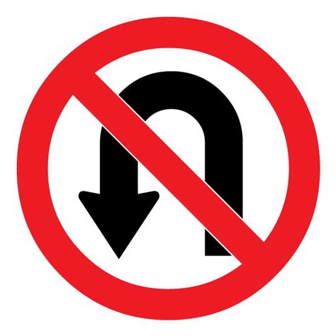 No U-turns sign.ai Royalty Free Stock SVG Vector