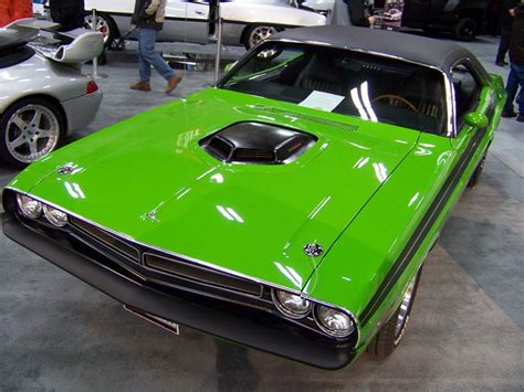 Car10a12 1971 Green Dodge Challenger Rt At Edmonton Car Show A Photo