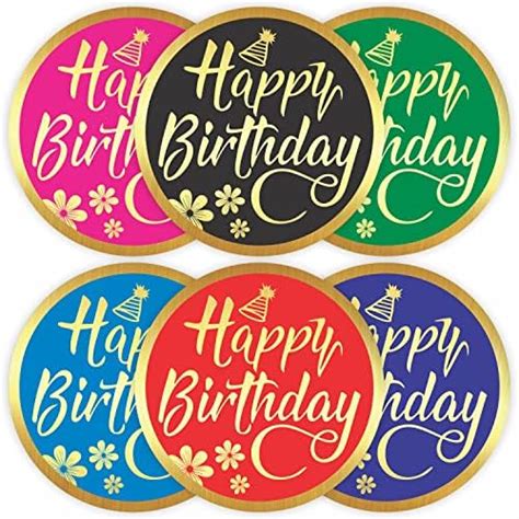 Etichette Adesive Con Scritta Happy Birthday Confezione Da Pezzi