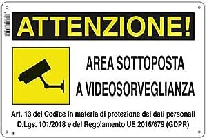 Cartello Segnaletico Area Videosorvegliata Area Sottoposta A