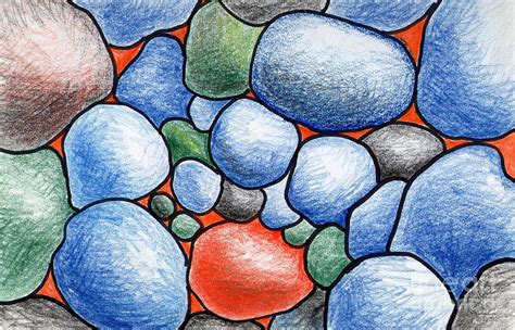 Colorful Rock Abstract Drawing By Nancy Mueller