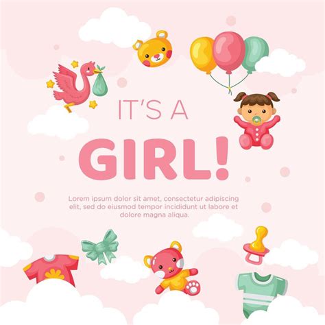 Template hand drawn baby announcement background design 38049124 Vector ...