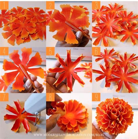 How To Make Paper Marigolds – Modern Flower Creation | Cristina