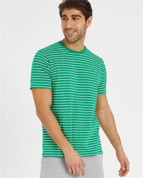 Buy Men's Green Striped T-shirt Online at Bewakoof