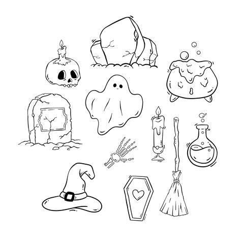 Hand Drawn Halloween Elements Collection 28580215 Vector Art At Vecteezy