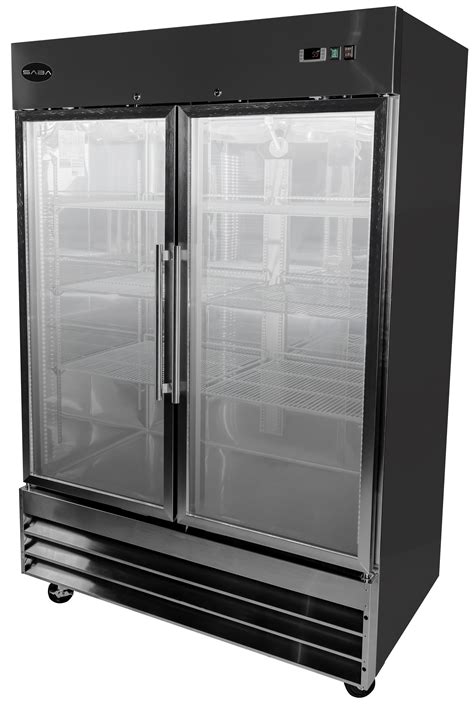 Saba Two Glass Door 47 Cu Ft Reach In Refrigerator Wayfair