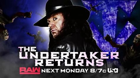 Undertaker To Return On Raw Next Week Itn Wwe