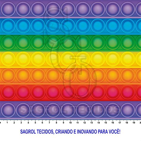 Tricoline Estampa Digital Pop It Cores Fortes Algod O Lg