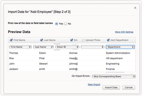 Zoho Creator Import Data Export Data Import Data From Xls Import