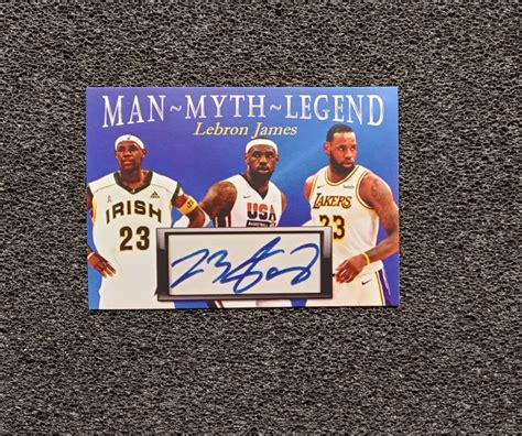 Lebron James Man Myth Legend Custom Autograph Rookie Card 1 Etsy