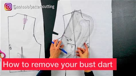 How To Remove A Bust Dart From Your Pattern Pattern Cutting Tutorial