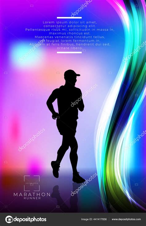 Running Man Sport Background Ready Poster Banner Vector Stock Vector