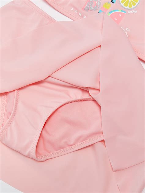 Pembe Baskılı Kız Çocuk Etekli Bikini S31786Z4 GAT LCW