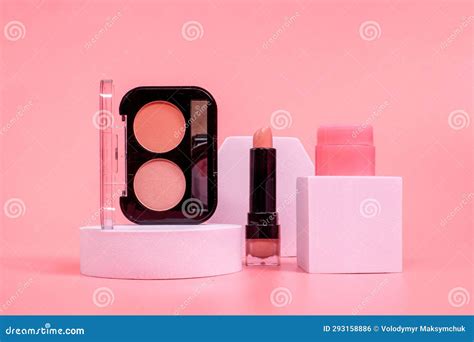 Beauty Background With Facial Cosmetic Products With Empty Copy Space Makeup Skin Care Concept