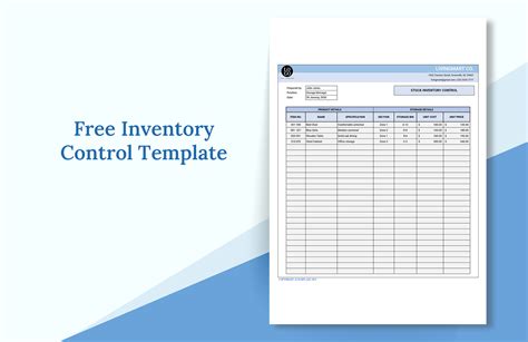 Free Inventory Control Template - Download in Excel, Google Sheets ...