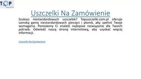 Ppt Uszczelki Na Zam Wienie Topuszczelki Pl Powerpoint