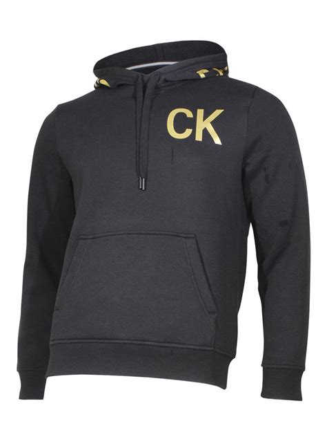 Calvin Klein Mens Iconic Graphic Pullover Hooded Sweatshirt Shirt