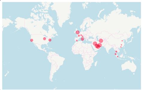 World Map Showing Airports