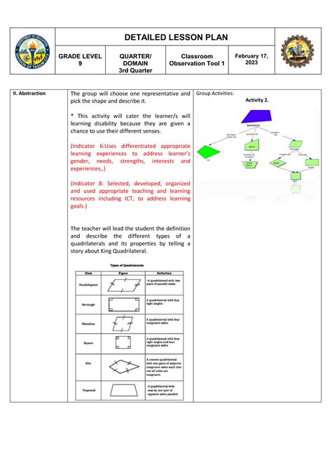 Lesson Plan For Quadrilateraldocx