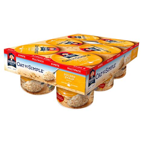 Quaker Oat So Simple Golden Syrup Porridge Pots 6x57g Oats And Porridge