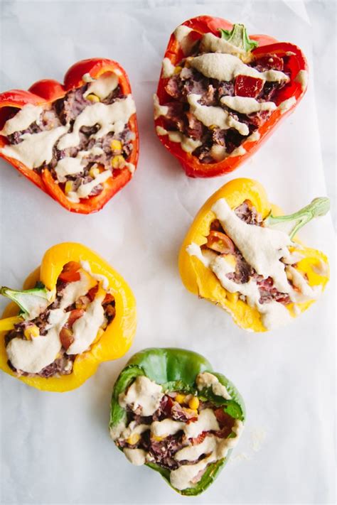 Vegan Burrito Stuffed Peppers Wallflower Kitchen