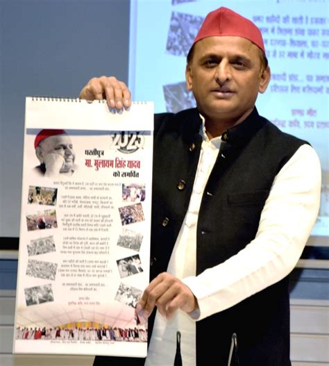 Samajwadi Party President Akhilesh Yadav releases a calendar