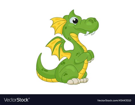 Funny dragon cartoon Royalty Free Vector Image