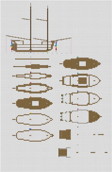 Minecraft sailing Brig plans pg1 hull by ColtCoyote on DeviantArt