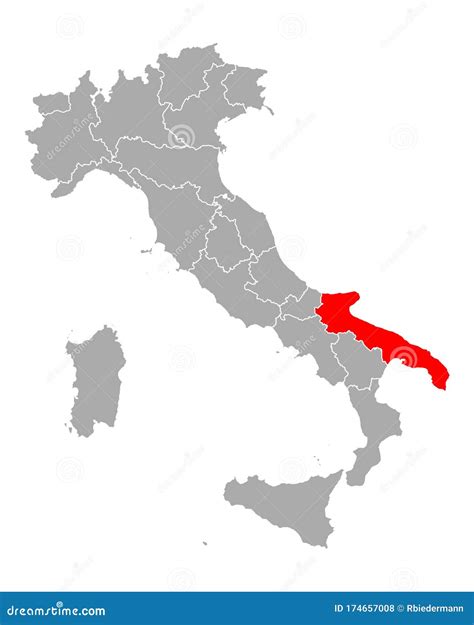 Map Of Apulia In Italy Stock Vector Illustration Of Apulia