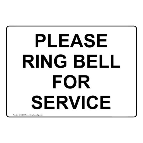 Customer Service Policies Sign - Please Ring Bell For Service