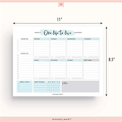 Cute Weekly Planner By Minimalmart Undated Tear Off Sheets