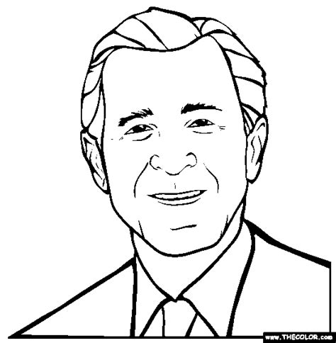 George W Bush Coloring Page Free George W Bush Online Coloring