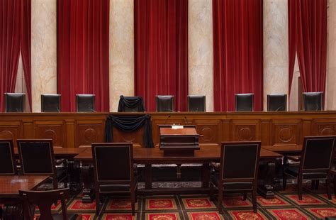 Antonin Scalia's Supreme Court Chair and Bench Draped in Black - ABC News