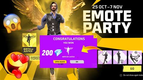 New Emote Party Event Free Fire Free Fire New Event L New Ff Event Garena Free Fire Youtube