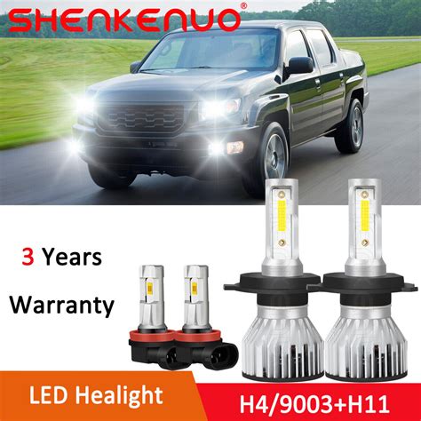 For Honda Ridgeline 2006 2014 LED Headlight High Low Fog Light Bulbs