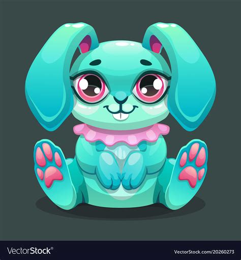 Little Cute Cartoon Sitting Bunny Royalty Free Vector Image