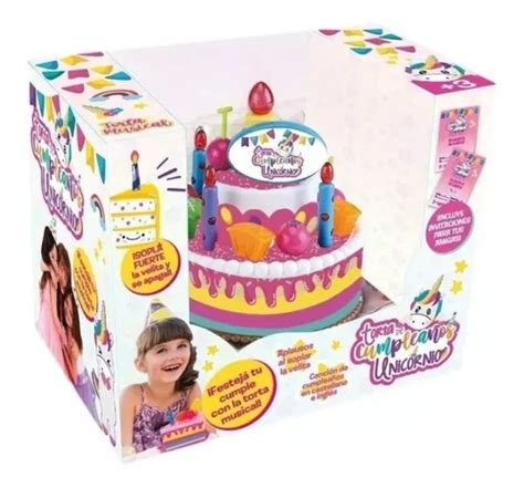 Torta De Cumplea Os Juliana Chica Unicornio Luz Sonido Orig