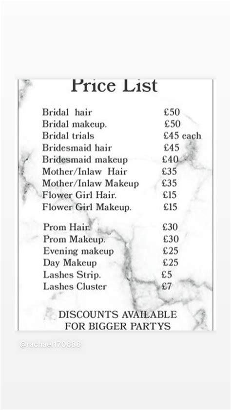 Price List For Makeup Bridal Hair Prom Bridal Makeup Prices Makeup