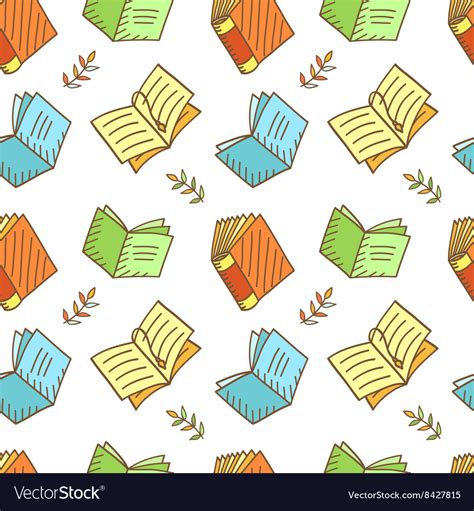 Seamless Book Pattern Royalty Free Vector Image