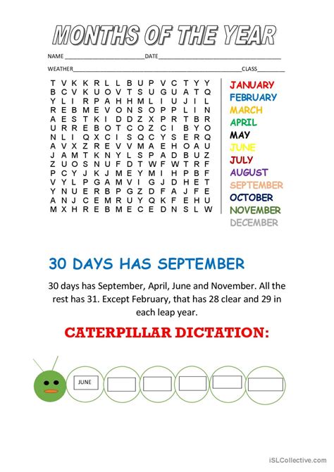 Months Of The Year Word Search English Esl Worksheets Pdf And Doc