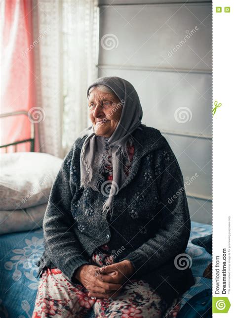 The Old Grandmother At Home In Russian Village Stock Image Image Of