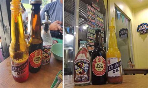 Inasal Resto Na Mayroong Mga Lalagyan Ng Sawsawan Na Hango Sa Mga