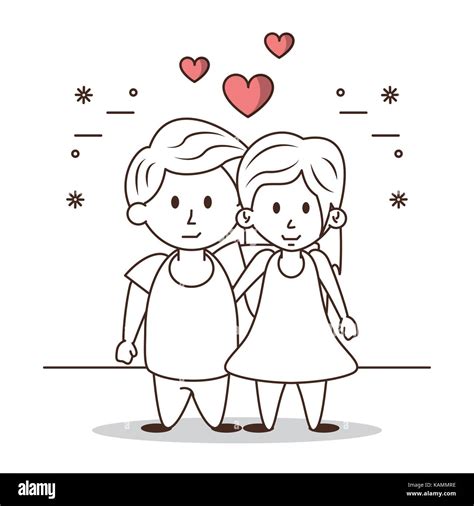 Kids in love cartoon Stock Vector Image & Art - Alamy