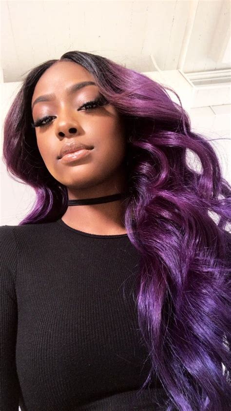 Embedded Image Purple Hair Black Girl Hair Color For Black Hair Purple Ombre Hair