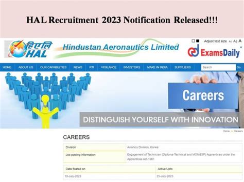 HAL Recruitment 2023 Notification Released Check The Eligibility